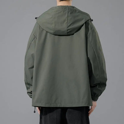 Men's Windproof Waterproof Hooded Jacket for Outdoors