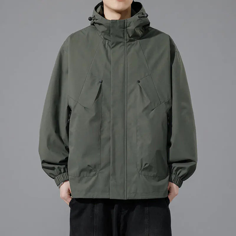 Men's Windproof Waterproof Hooded Jacket for Outdoors