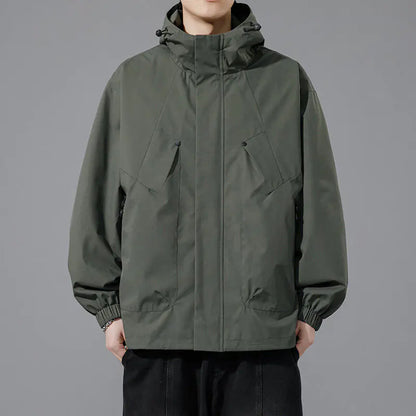 Men's Windproof Waterproof Hooded Jacket for Outdoors
