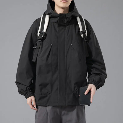 Men's Windproof Waterproof Hooded Jacket for Outdoors
